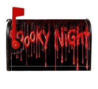 Couverture de boîte aux lettres magnétique avec inscription effrayante d'Halloween sur fond noir pour décoration de pelouse, 45,7 x 53,3 cm