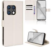 Couverture De Boîtier De Téléphone Cas For Oneplus 10 Pro 5g Fermeture À Créneaux De Cartes De Cartes Protection Puce Couverture En Cuir Avec Boulot À Bracelet Tpu Color White
