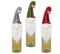 Couverture de bouteille de vin, couvertures de bouteille de vin de Gnome de Noël,3X Ensembles de costumes de vin Gnome de Noël | Sacs à vin de Noël, Gnomes Tomte suédois, surmatelas décoratifs pour bo