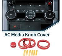 Couverture De BoutonVolume Des Médias De Climatiseur pour AC Pour Land Rover Range Rover Evoque 2012-2018 Robuste Garniture Intérieure Autocollant Rouge 4 Pièces