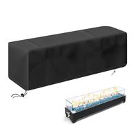 Couverture de brasier d'extérieur, couvercle rectangulaire pour tables de feu | protection totale contre les intempéries avec cordon réglable pour extérieur de jardin et de terrasse