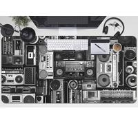 Couverture De Bureau 100x50 cm Vinyle PVC Facile à Nettoyer Bords Arrondis Imperméable Protection des Surfaces Idéal à la Maison Antidérapante pour L’espace de Travail - boombox à l'ancienne