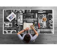 Couverture De Bureau 120x60 cm Vinyle PVC Facile à Nettoyer Bords Arrondis Imperméable Protection des Surfaces Idéal à la Maison Antidérapante pour L’espace de Travail - boombox à l'ancienne