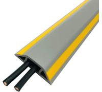 Couverture De Câble De Sol Bureau Pratique Gestion des Câbles De Sol en PVC Souple Auto-adhésif Facile à Couper Couverture De Rallonge Idéale pour Protéger Les Fils sur Le Sol, Yellow-Grey, 4M