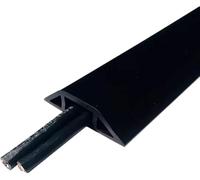 Couverture De Câble De Sol Bureau Pratique Gestion des Câbles De Sol en PVC Souple Auto-adhésif Facile à Couper Couverture De Rallonge Idéale pour Protéger Les Fils sur Le Sol, Black, 2M