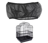 Couverture de Cage à Oiseaux, Housse Cage Oiseau, Jupe de Cage à Perroquet, Attrape-Graine Plume, Housse de Protection en Maille Jupe Cage Oiseaux Maille Garde-Jupe Ventilé est Antipoussière, Noir, XL