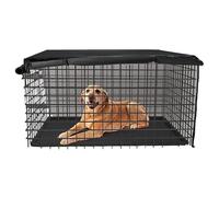 Couverture de caisse de chien - Couverture de chenil pour chiens avec conception de fenêtre de ventilation, couverture étanche pour les cages pour animaux de compagnie | La couverture robuste d'Oxford