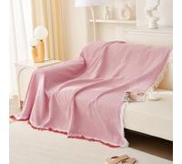 Couverture de canapé douce de style nordique Housse de canapé lavable et respirante Housse de canapé intégrale avec pompons Protection de meuble polyvalente pour toutes les sai(Size:180x340cm,Color:I)