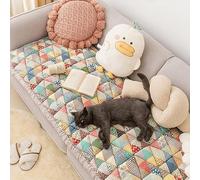 Couverture de canapé floue drôle, Couverture de canapé de lit de Tapis pour Animaux de Compagnie carré à Carreaux de Couleur crème floue drôle, Couverture de canapé de en Coton Chic de Jardin50*50cm