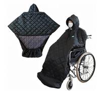 Couverture de Cape Chaude pour Fauteuil Roulant, Couvre Jambes de Fauteuil Roulant Doublés en Polaire avec Capuche et Manches, épaissir Imperméable et Coupe-vent Chancelière