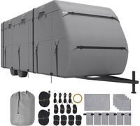 Couverture de caravane SucceBuy, 24-27 pieds de couverture de camping-car, 4 couches de tissu non tissé, imperméable et coupe-vent, ripstop, classe A, avec sac de rangement, rustines, sangles et couvr
