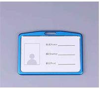 Couverture De Carte De Crédit Et D'identité En Alliage De Plastique Pour Femme Et Homme,Étui D'infraction D'employé,Porte-Badge De Travail - Type Horizontal Blue #A
