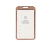 Couverture De Carte De Crédit Et D'identité En Alliage De Plastique Pour Femme Et Homme,Étui D'infraction D'employé,Porte-Badge De Travail - Type Vertical Gold #B