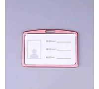 Couverture De Carte De Crédit Et D'identité En Alliage De Plastique Pour Femme Et Homme,Étui D'infraction D'employé,Porte-Badge De Travail - Type Horizontal Pink #B