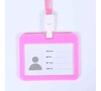Couverture De Cartes Colorées Avec Lanière,Double Face,Transparente,Carte De Travail Du Personnel,Pass Access,Carte D'identité De Bus,Porte-Carte De Crédit,Manchon De Badge - Type Pink #A