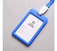 Couverture De Cartes Colorées Avec Lanière,Double Face,Transparente,Carte De Travail Du Personnel,Pass Access,Carte D'identité De Bus,Porte-Carte De Crédit,Manchon De Badge - Type Blue #B