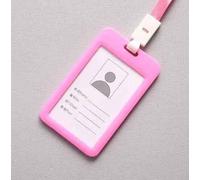 Couverture De Cartes Colorées Avec Lanière,Double Face,Transparente,Carte De Travail Du Personnel,Pass Access,Carte D'identité De Bus,Porte-Carte De Crédit,Manchon De Badge - Type Pink #B