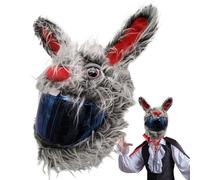 Couverture de casque de Protecteur casque lapin en peluche mignon avec des couvertures d'animaux dessin animé longues pour les accessoires décoration du festival des fêtes co