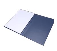 Couverture de Certificat A4 en Cuir Bleu, Dossier Rigide | Couverture Rembourrée à Ouverture Livre, Surface Lisse et Sobre, pour Présentations Officielles et Conférences