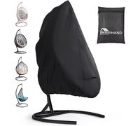 Couverture De Chaise Suspendue 190x115cm Avec Sortie D'air, Noire Housse De Fauteuil Imperméable Avec Fermeture À Glissière Et Cordon De Serrage, Anti-Uv Tissu Oxford Indéchirable Noir
