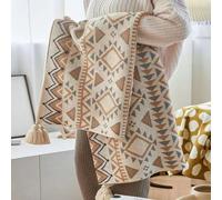 Couverture De Chaise Tricotée Style Bohémien, Couverture De Salon, Lit À Carreaux, Tapisserie, Couvre-Lit Pour Femmes, Serviettes De Plage En Plein Air, Cape