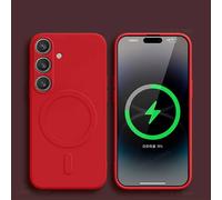 Couverture De Charge Magnétique Sans Fil Magsafe Pour Samsung Galaxy S25,S24,S23 Ultra Plus Fe,Coque Souple En Silicone Liquide,Étuis De Téléphone Samsung Galaxy S25 Ultra.Red.For Samsung S23