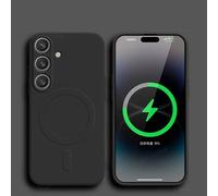 Couverture De Charge Magnétique Sans Fil Magsafe Pour Samsung Galaxy S25,S24,S23 Ultra Plus Fe,Coque Souple En Silicone Liquide,Étuis De Téléphone Samsung Galaxy S25 Ultra.Black.For Samsung S23