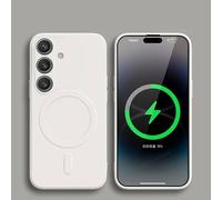 Couverture De Charge Magnétique Sans Fil Magsafe Pour Samsung Galaxy S25,S24,S23 Ultra Plus Fe,Coque Souple En Silicone Liquide,Étuis De Téléphone Samsung Galaxy S25 Ultra.White.For Samsung S23