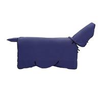 Couverture de cheval, bleu marine, 155 cm, polyester, respirante, imperméable, coupe-vent, indéchirable, avec sangle de poitrine réglable, pour écurie, pâturage, extérieur, hiver, protection paddock