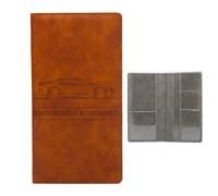 Couverture de circulation | Porte-documents de voiture | Organiseur pour portefeuille porte-cartes | Élégant sac porte-documents pour permis de conduire, reçus, assurance, clés, billets D, marron