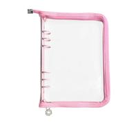 Couverture de classeur | 6 anneaux de protection en PVC transparent avec fermeture éclair - 25,4 x 17,8 cm, pour carnet rechargeable, école, entreprise, étude, maison, voyage