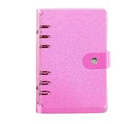 Couverture de classeur à anneaux A5, classeur à anneaux en PVC souple à 6 trous avec classeur en papier rechargeable à paillettes imperméable à l'eau