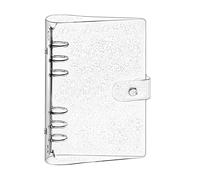 Couverture de classeur à anneaux A5, classeur à anneaux en PVC souple transparent à 6 trous avec reliure en papier rechargeable à paillettes étanche à feuilles mobiles