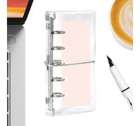 Couverture de classeur à anneaux - Housse de protection rechargeable pour planificateur avec sangle | Classeur transparent avec anneaux de 2,5 cm | Pour la maison, le bureau, l'école, les voyages, les