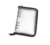 Couverture de classeur à paillettes A6, 6 anneaux en PVC souple transparent avec fermeture éclair florale, planificateur budgétaire rechargeable, album de cartes photo, organisateur de voyage