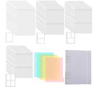 Couverture de classeur A5 à 6 anneaux avec 20 pochettes différentes grilles et 5 intercalaires colorés pour matrices et timbres Sotorage Pages de planification 6 trous Recharge Insert de rangement