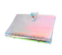 Couverture de classeur A6 à 6 anneaux arc-en-ciel, couverture de carnet en papier PVC rechargeable, feuilles volantes, classeur personnel pour planificateur personnel, lot de 1