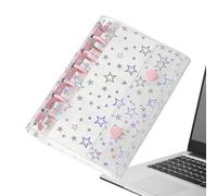 Couverture de classeur A7 à paillettes en forme d'étoile pour planificateur | Étui pour carnet personnel pour organiseur, dossier, feuilles mobiles, journaux, enveloppes et albums