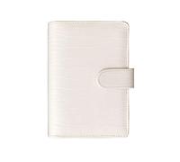 Couverture de classeur budgétaire A6 en cuir synthétique avec boucle à pression cachée, petit classeur rechargeable à 6 anneaux, beige