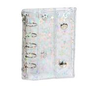 Couverture de classeur budgétaire A6 - Protection de feuilles de reliure | Planificateur de livre en PVC avec motif étoile | Petit papier à lettre et organisateur pour filles, enfants, adolescents et