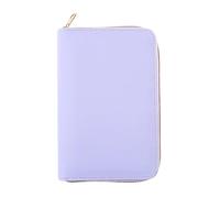 Couverture de classeur rechargeable en cuir synthétique à 6 anneaux, fermeture éclair avec poche pour cartes et fente élastique pour stylo, organiseur de budget scolaire rechargeable