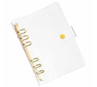 Couverture de classeur transparente A6 en PVC à 6 trous, rechargeable, imperméable et résistante à la poussière, pour étudiants, réunions