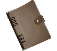 Couverture De Classeur Transparente A6, Protège-Cahier En Pvc Souple Avec Bouton-Pression Pour Cahier De Réunion Personnalisable, Noir