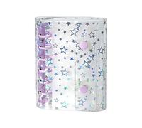 Couverture de classeur transparente - Protection de carnet A7 à paillettes en forme d'étoile | Classeur à 6 anneaux, pour journaux, albums, espèces, enveloppes, organiseur, feuilles mobiles