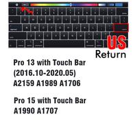 Couverture de clavier pour Macbook Air 13 11 Pro 14/16 M1 Touch Bar 15 12 Retina,en Silicone,A2179 A2337 A2338 A2442 US EU - Type US 13 15 Touch Bar