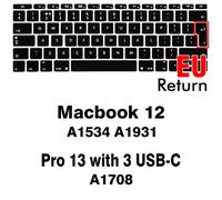 Couverture de clavier pour Macbook Air 13 11 Pro 14/16 M1 Touch Bar 15 12 Retina,en Silicone,A2179 A2337 A2338 A2442 US EU - Type EU 12 Pro 13