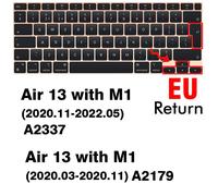 Couverture de clavier pour Macbook Air 13 11 Pro 14/16 M1 Touch Bar 15 12 Retina,en Silicone,A2179 A2337 A2338 A2442 US EU - Type EU 2020 2021 Air 13