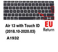 Couverture de clavier pour Macbook Air 13 11 Pro 14/16 M1 Touch Bar 15 12 Retina,en Silicone,A2179 A2337 A2338 A2442 US EU - Type EU 2019 Air 13