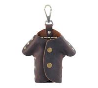 Couverture de clé en cuir,Porte-clé de rangement en forme de vêtement - Porte-clés compact | Pour ceinture de pantalon Sac de sport Travail Voyage en plein air, café foncé, verwijzen naar de