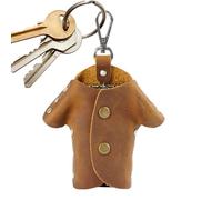 Couverture de clé en cuir,Porte-clé de rangement en forme de vêtement - Porte-clés compact | Pour ceinture de pantalon Sac de sport Travail Voyage en plein air, marron , verwijzen naar de